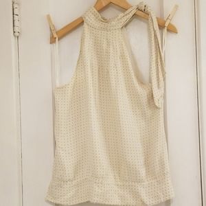 Ted Baker Silk Pleated Dot Tank Top Ivory - 4